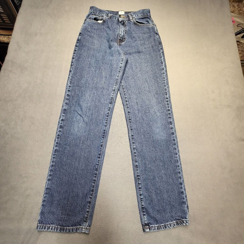 Calvin Klein Jeans Womens 4 Blue Wide Straight Leg Distressed Denim